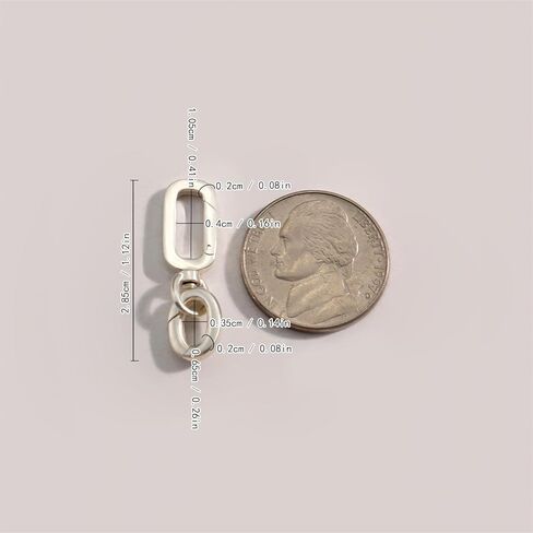 1PC 925 Sterling Silver Lobster Clasp with Oval Spring Gate Rings for Necklace Extension Buckle DIY Jewelry (Silver, M) in Saudi Arabia