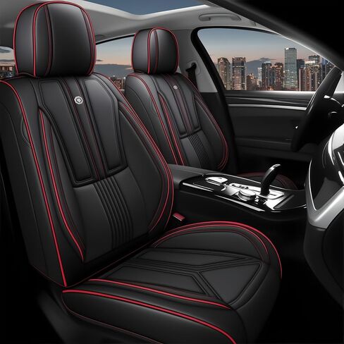 Arazi Car Seat Covers Full Set for Toyota 4Runner 2011-2025, Nappa Leather Seat Cover Full Coverage Waterproof Seat Protector (Black&Red Line,5 Seats Standard) in Saudi Arabia
