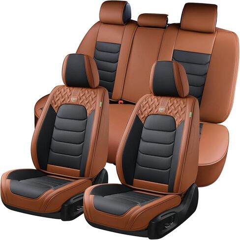 FLORICH Front Seat Covers, Luxury Car Seat Cover with Waterproof Leather, Automotive Vehicle Seat Covers for Cars Trucks Vans SUVs Sedans (2 Packs, Black&Red Line) in Saudi Arabia