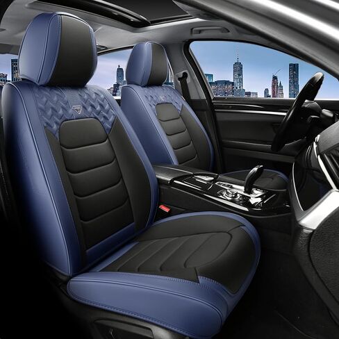 FLORICH Front Seat Covers, Luxury Car Seat Cover with Waterproof Leather, Automotive Vehicle Seat Covers for Cars Trucks Vans SUVs Sedans (2 Packs, Black&Red Line) in Saudi Arabia