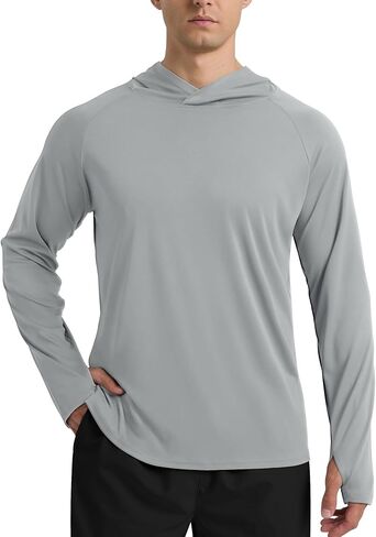 UPF 50+ Fishing Shirts for Men - Long Sleeve UV Sun Protection Hoodie Lightweight Rash Guard for Hiking Running Athletic in Saudi Arabia