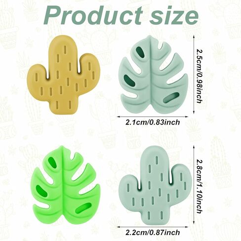 16pcs Knitting Needle Stoppers, Cute Cactus & Monstera Leaf Style Knitting Needle End Caps Silicone Tip Stoppers Knitting Point Protectors Accessories for Sewing Quilting Crocheting Craft in Kuwait