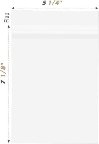 Golden State Art, Pack of 100, Acid-Free 5 1/4 X 7 1/8 inches Crystal Clear Sleeves Storage Bags for 5x7 Photo Framing Mats Mattes in Kuwait