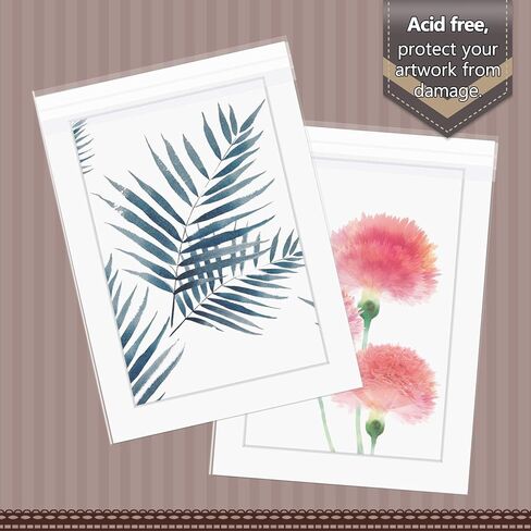 Golden State Art, Pack of 100, Acid-Free 5 1/4 X 7 1/8 inches Crystal Clear Sleeves Storage Bags for 5x7 Photo Framing Mats Mattes in Kuwait