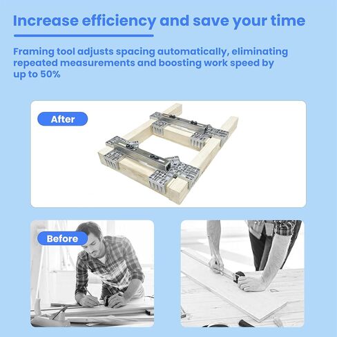 Aluminum Framing Spacing Tool Set - Adjustable 12-16 on Center framing Tool and 16-24in Stud Spacing, Stud Framing Tool for Walls, Roofs, Floors or Ladders Stud Layout Tools in Kuwait