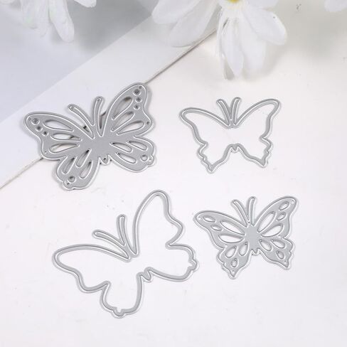 Butterflies Die Cut 4Pcs Large Butterfly Dies for Card Making Metal Butterfly Dies for DIY Embossing Card Making Scrapbooking, Silver in Saudi Arabia