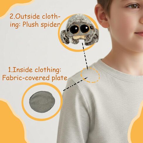 Magnetic Spider Plush, 4.33'' Cute Mini Jumping Spider Plushie, Soft Stuffed Animal for Kids & Decorations in Saudi Arabia