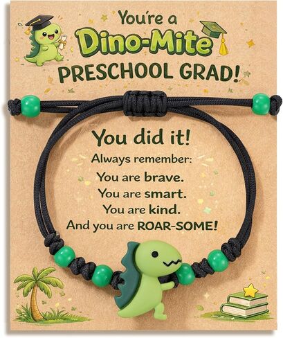 HGDEER Dinosaur Bracelet for Boys - Son Grandson Christmas Valentines Birthday Gifts with Funny Card and Velvet Gift Pouch in Saudi Arabia