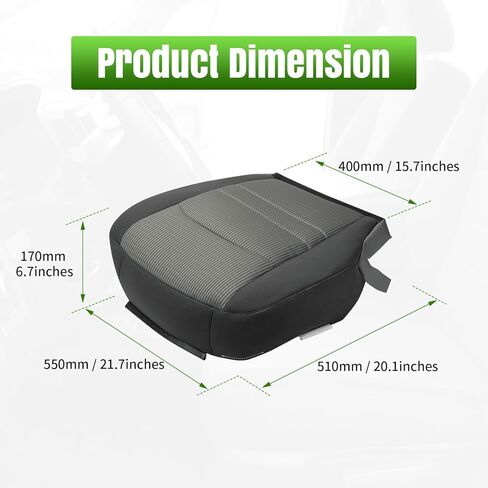 Replacement Driver Bottom Side Cloth Seat Cover, Foam Cushion Compatible with Dodge Ram 1500 2500 3500 4500 5500 (2009 2010 2011 2012) Driver Side Bottom Lower Replacement Gray in Kuwait