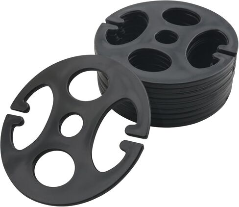 10PCS Round Adjustable Fixing Plates Car Seat Adjustable Plastic Buckles Plum Blossom Disc Elastic Webbing Buckles 2.68x1.26x0.78 Inches Black in Kuwait