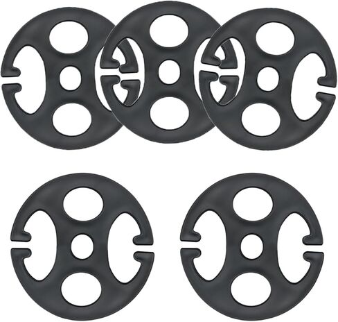 10PCS Round Adjustable Fixing Plates Car Seat Adjustable Plastic Buckles Plum Blossom Disc Elastic Webbing Buckles 2.68x1.26x0.78 Inches Black in Kuwait