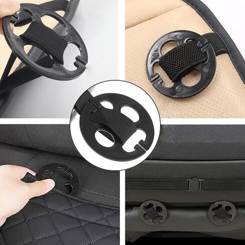10PCS Round Adjustable Fixing Plates Car Seat Adjustable Plastic Buckles Plum Blossom Disc Elastic Webbing Buckles 2.68x1.26x0.78 Inches Black in Kuwait