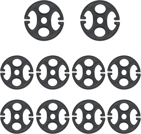 10PCS Round Adjustable Fixing Plates Car Seat Adjustable Plastic Buckles Plum Blossom Disc Elastic Webbing Buckles 2.68x1.26x0.78 Inches Black in Kuwait