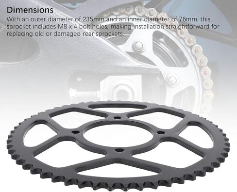 SIXRUN 420 57 Tooth Rear Drive Sprocket, Steel Alloy, 235mm Outer Diameter, for ATV Quad Pit Bike Motorcycle in Kuwait
