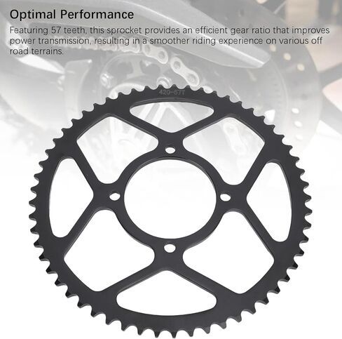 SIXRUN 420 57 Tooth Rear Drive Sprocket, Steel Alloy, 235mm Outer Diameter, for ATV Quad Pit Bike Motorcycle in Kuwait