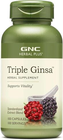 GNC Herbal Plus Triple Ginsa، 200 كبسولة، يدعم الحيوية in Saudi Arabia