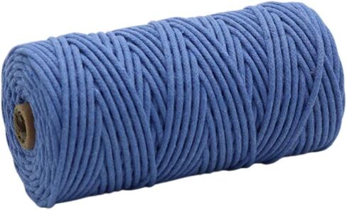 Natural Macrame Cord 3mm x 109yards, Colored Macrame Multi-Strand Twisted Cotton Rope Yarn, Colorful Core Cotton Craft Cord for Wall Hanging, Plant Hangers, Crafts, Knitting(Mixed Colors) in Saudi Arabia