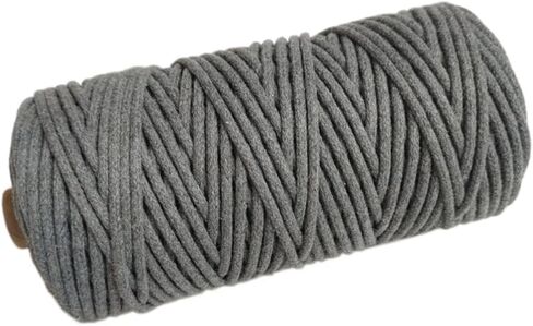 Natural Macrame Cord 3mm x 109yards, Colored Macrame Multi-Strand Twisted Cotton Rope Yarn, Colorful Core Cotton Craft Cord for Wall Hanging, Plant Hangers, Crafts, Knitting(Mixed Colors) in Kuwait