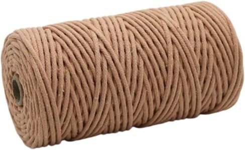 Natural Macrame Cord 3mm x 109yards, Colored Macrame Multi-Strand Twisted Cotton Rope Yarn, Colorful Core Cotton Craft Cord for Wall Hanging, Plant Hangers, Crafts, Knitting(Mixed Colors) in Kuwait