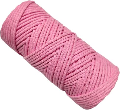 Natural Macrame Cord 3mm x 109yards, Colored Macrame Multi-Strand Twisted Cotton Rope Yarn, Colorful Core Cotton Craft Cord for Wall Hanging, Plant Hangers, Crafts, Knitting(Mixed Colors) in Kuwait