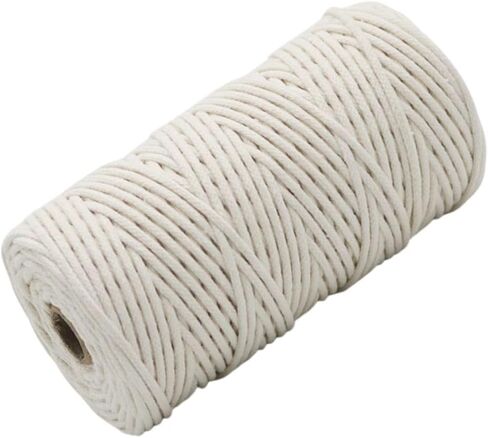 Natural Macrame Cord 3mm x 109yards, Colored Macrame Multi-Strand Twisted Cotton Rope Yarn, Colorful Core Cotton Craft Cord for Wall Hanging, Plant Hangers, Crafts, Knitting(Mixed Colors) in Kuwait