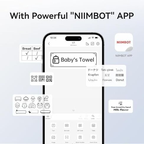 NIIMBOT B1 Label Maker with 4 50x30mm Roll Labels for for Small Business,Office,Home,School in Kuwait