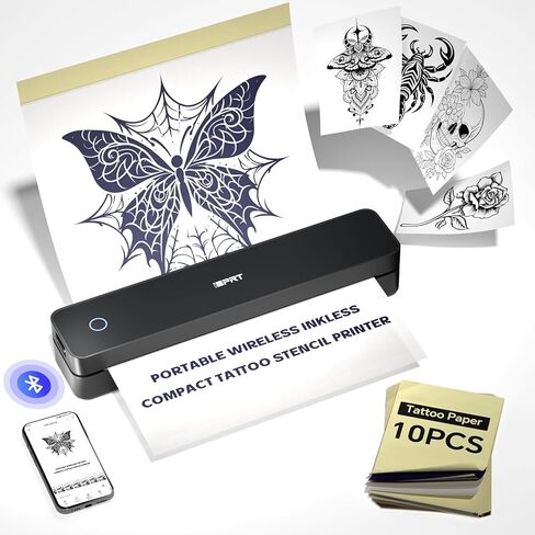 طابعة iDPRT المحمولة اللاسلكية للسفر، طابعات حرارية بلوتوث بدون حبر للمنزل والمكتب والمركبات، تدعم مقاس 8.5 بوصة × 11 بوصة وحجم A4 A5، متوافقة مع هواتف Android وiOS والكمبيوتر الشخصي in Kuwait