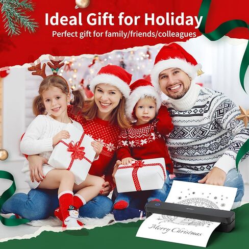 طابعة iDPRT المحمولة اللاسلكية للسفر، طابعات حرارية بلوتوث بدون حبر للمنزل والمكتب والمركبات، تدعم مقاس 8.5 بوصة × 11 بوصة وحجم A4 A5، متوافقة مع هواتف Android وiOS والكمبيوتر الشخصي in Kuwait