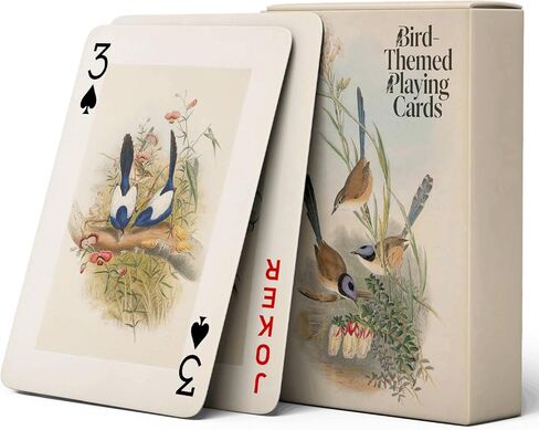 Vintage Style Bird Theme Playing Cards, 54 Different Illustrations, Nostalgic Classic Artistic Design, Suitable for Collection, and Party Games. in Saudi Arabia