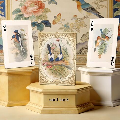 Vintage Style Bird Theme Playing Cards, 54 Different Illustrations, Nostalgic Classic Artistic Design, Suitable for Collection, and Party Games. in Saudi Arabia