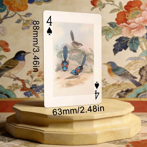 Vintage Style Bird Theme Playing Cards, 54 Different Illustrations, Nostalgic Classic Artistic Design, Suitable for Collection, and Party Games. in Saudi Arabia
