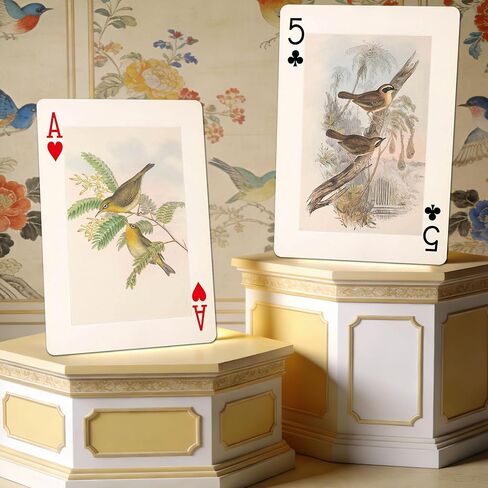 Vintage Style Bird Theme Playing Cards, 54 Different Illustrations, Nostalgic Classic Artistic Design, Suitable for Collection, and Party Games. in Saudi Arabia