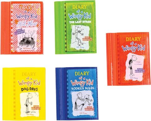 ممحاة كتب ريموند جيديس يوميات طفل ويمبي - حزمة من 48 - لوازم مدرسية صغيرة مبتكرة للأطفال والفصول الدراسية ومفضلات الحفلات in Kuwait