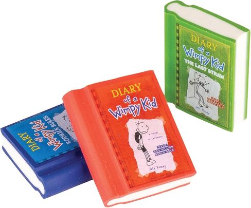 ممحاة كتب ريموند جيديس يوميات طفل ويمبي - حزمة من 48 - لوازم مدرسية صغيرة مبتكرة للأطفال والفصول الدراسية ومفضلات الحفلات in Kuwait