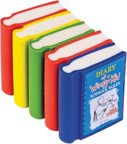 ممحاة كتب ريموند جيديس يوميات طفل ويمبي - حزمة من 48 - لوازم مدرسية صغيرة مبتكرة للأطفال والفصول الدراسية ومفضلات الحفلات in Kuwait