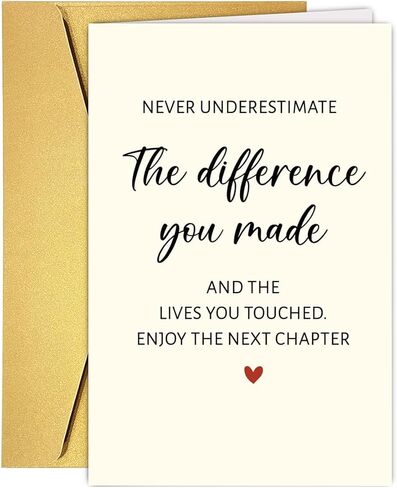 Goodbye Card for Coworker Leaving, Heartfelt Next Chapter Farewell Cards Gift Uplifting Message ‘Never Underestimate The Difference You Made’ Unique Retirement, Goodluck, Going Away, New Job Card&Gift for Coworker Colleagues Boss Manager in Saudi Arabia