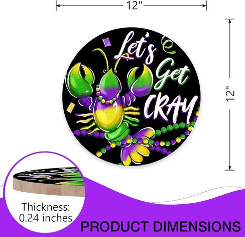Deroro Happy Mardi Gras Sign Front Door Decor, Fleur De Lis Mask Beads New Orleans Carnival Outside Outdoor Porch Wood Door Hanger, Masquerade Wooden Wreath Plaque Indoor Wall Hanging Decorations in Saudi Arabia