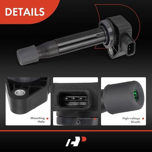حزمة ملف إشعال المحرك الممتاز متوافقة مع Honda Accord 2000-2003، Odyssey 1999-2007 & Acura CL 2001-2003، RL 2005-2008، TL 1999-2008، 3.0L 3.2L 3.5L in Kuwait