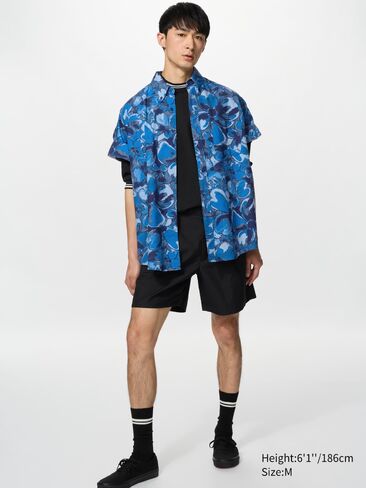 Uniqlo Oxford Oversized Shirt | Short Sleeve | Printed in Kuwait