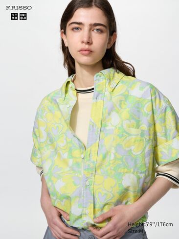 Uniqlo Oxford Oversized Shirt | Short Sleeve | Printed in Kuwait