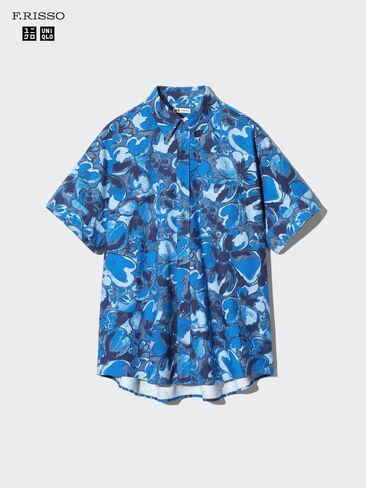 Uniqlo Oxford Oversized Shirt | Short Sleeve | Printed in Kuwait