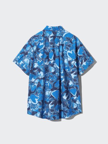 Uniqlo Oxford Oversized Shirt | Short Sleeve | Printed in Kuwait