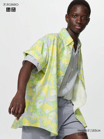 Uniqlo Oxford Oversized Shirt | Short Sleeve | Printed in Kuwait