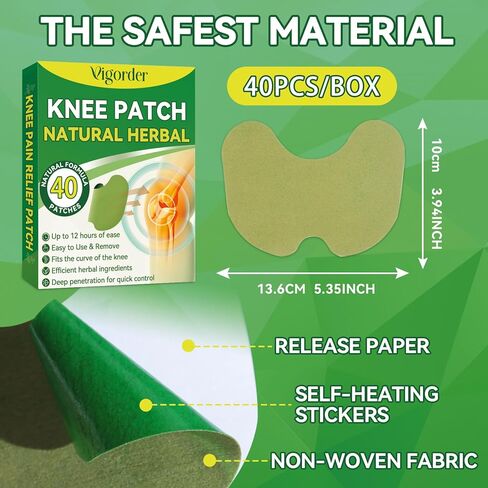 Herbal Knee Patch, Warming Herbal Plaster Knee Patches, Wormwood Extract Sticker for Knee, Back, Neck, Shoulder (20 Pcs) in Saudi Arabia