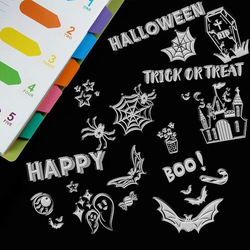 1 Sheet PVC Plastic Clear Stamps, Halloween Themed Silicone Stamp, Ghost Pumpkin Castle Pattern Clear Stamp for DIY Scrapbooking Photo Album Decorative Cards Making, 6.3x4.33x0.12inch in Kuwait
