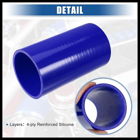 3 "ID 6" طول 4-Ply عززت ارتفاع درجة الحرارة مقرنة مستقيمة سيليكون المخفض خرطوم أزرق للسيارة المبرد مدخل الأنابيب مادة متينة in Kuwait