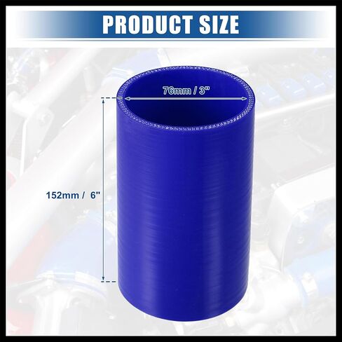 3 "ID 6" طول 4-Ply عززت ارتفاع درجة الحرارة مقرنة مستقيمة سيليكون المخفض خرطوم أزرق للسيارة المبرد مدخل الأنابيب مادة متينة in Kuwait