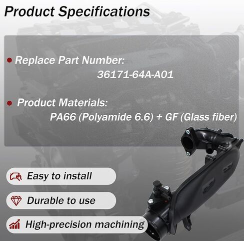 AUCERAMIC 36171-64A-A01 Pipe Assy Turbocharger In Joint Fit 2022-2025 for Honda Civic Accord HR-V ZR-V 1.5L L4 Gas DOHC Turbocharged in Kuwait