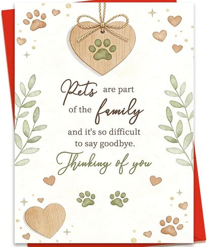 Pet Sympathy Card, Pet Loss Card for Dog Cat, Dog Sympathy Card, Thinking of You Condolence Card, Loss of Pet Card for Friend Family Coworker, Pet Memorial Card in Saudi Arabia