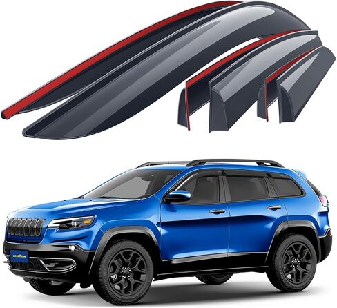 عاكسات النوافذ المقاومة للكسر من Goodyear لسيارة Ford Explorer 2020-2026، واقيات المطر الشريطية، واقيات النوافذ، واقي عاكس التهوية، ملحقات السيارة، 4 قطع. -GY003263 in Kuwait